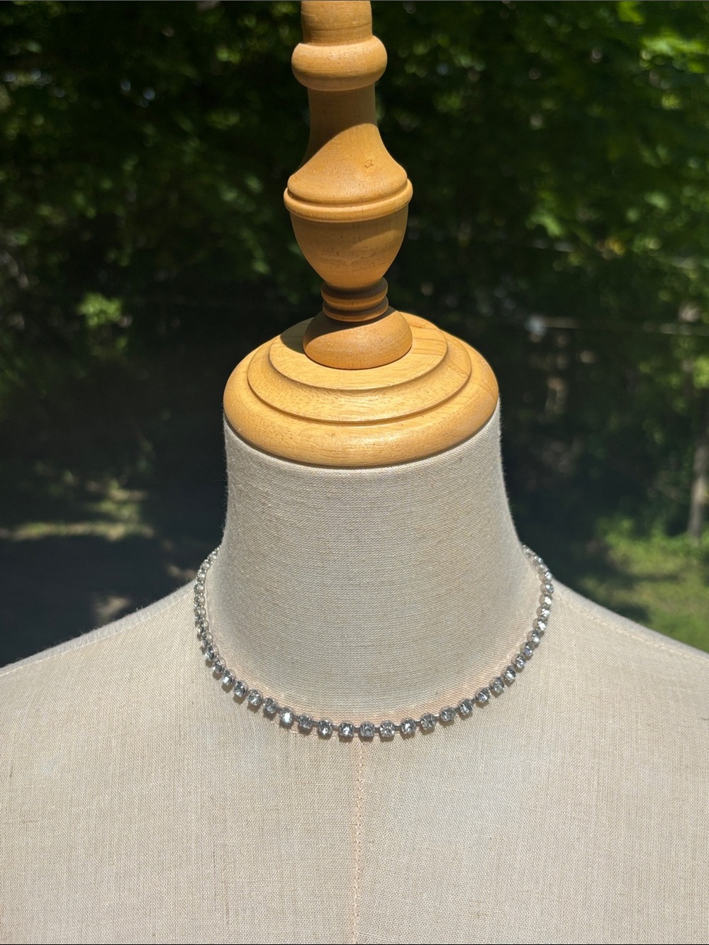 Vintage Jayflex Silver Crystal Bead Choker Necklace - Women Jewelry
